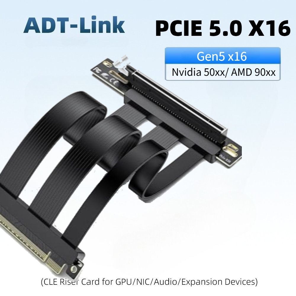 Pcie 4.0 X16 Riser Cable 90 Degree - PCIE 5.0 x16 yükseltici kablo, PCIe