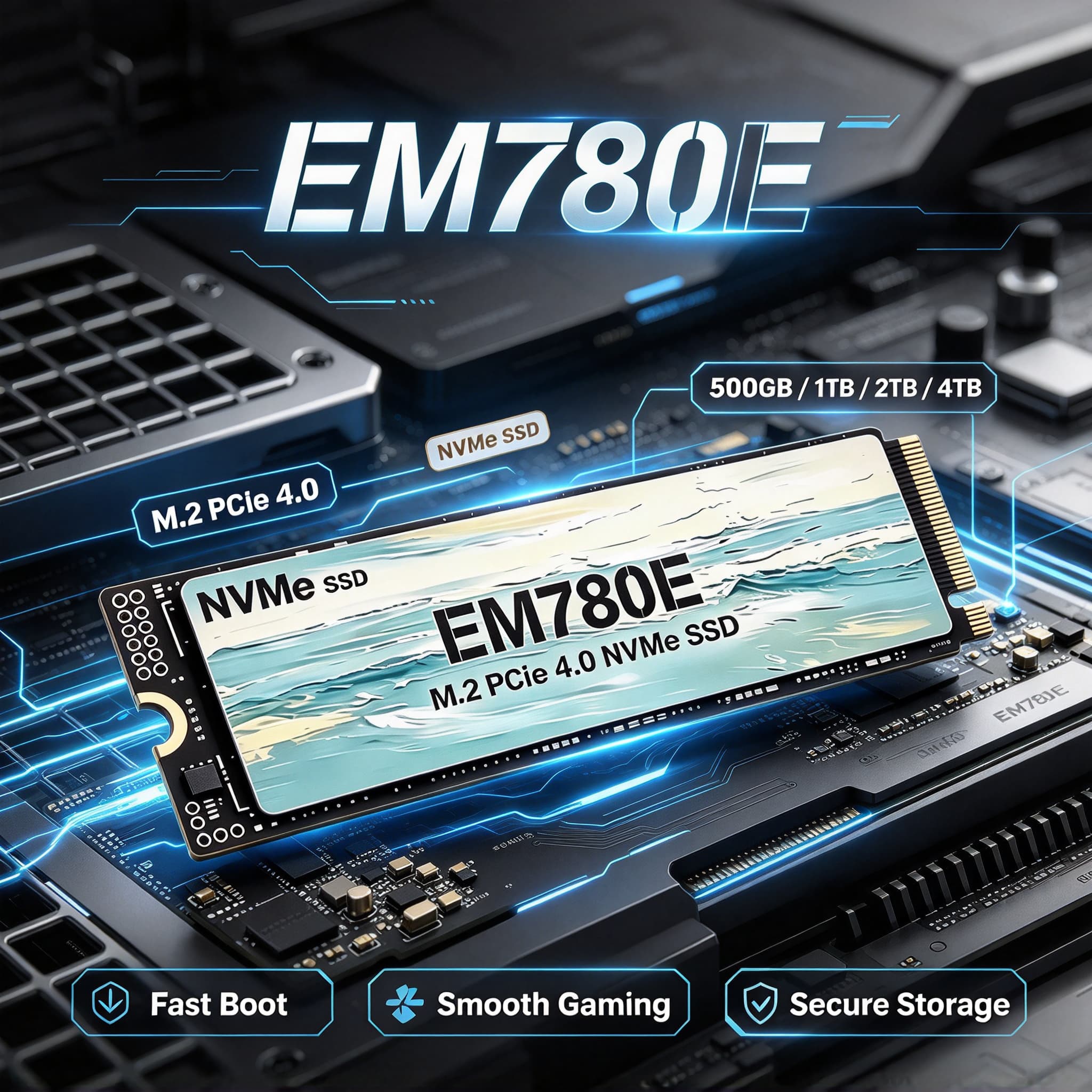 M.2 Nvme 4Tb Pcie 4.0 Ssd - EM780E M.2 NVMe PCIe 4.0 Dahili