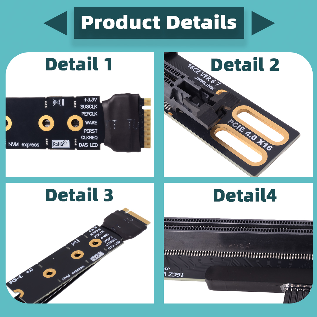 M.2 NVMe - PCIe 4.0 x16 Riser  - Pcie 4.0 X16 Riser Cable 90 Degree incelemesi ve fiyatı